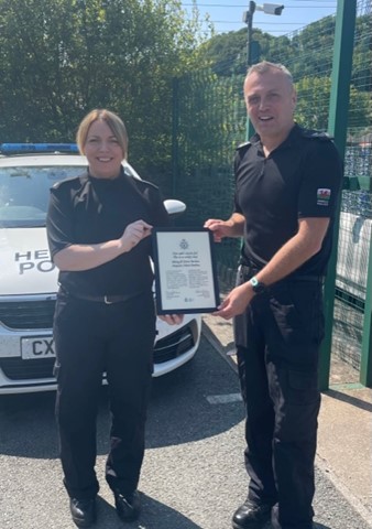 Superintendent Llinos Davies and Sergeant Simon Barlow