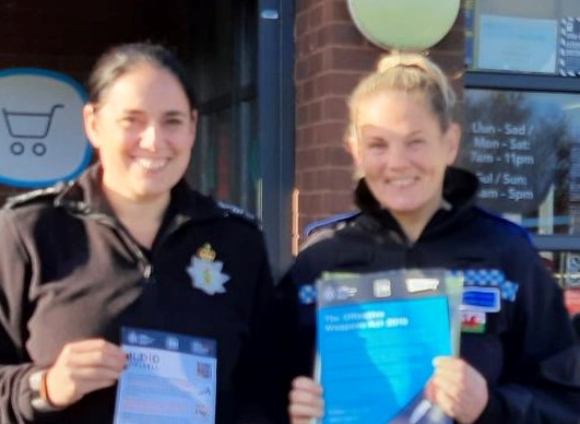 Sgt Claire Parry and PCSO Eurwen Williams
