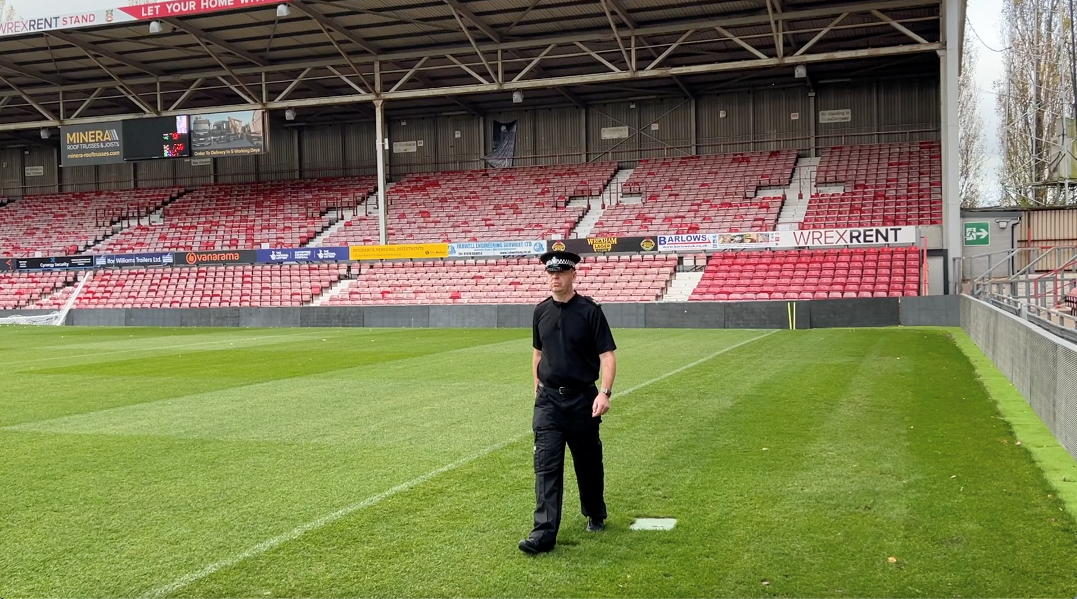 North Wales Police DFO David Evans at The Racecourse, Wrexham.