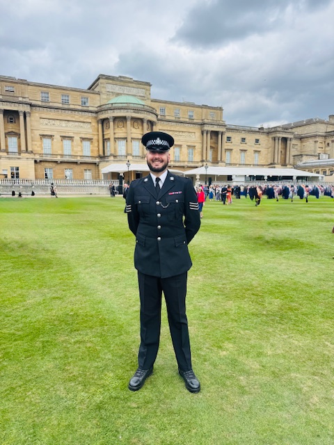 Sergeant Dave Smith at the Buckingham Palace garden party