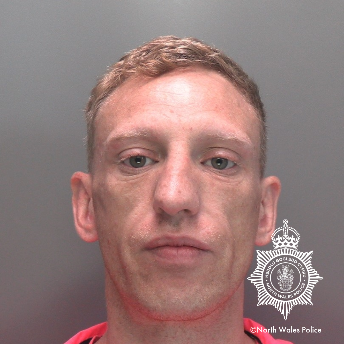 A custody image of James O'Connor. Photo: North Wales Police.