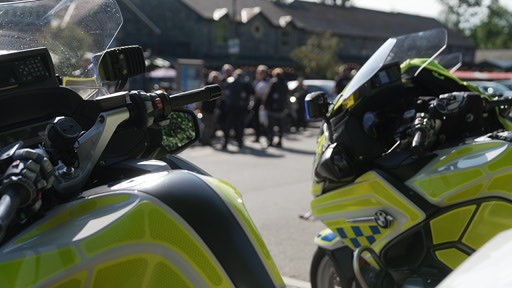 Photograph of police bikes with Op Apex