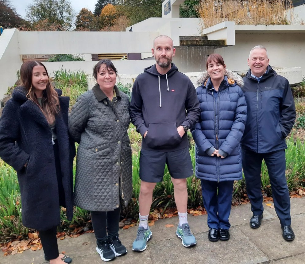 Photograph of Gareth with NWP colleagues