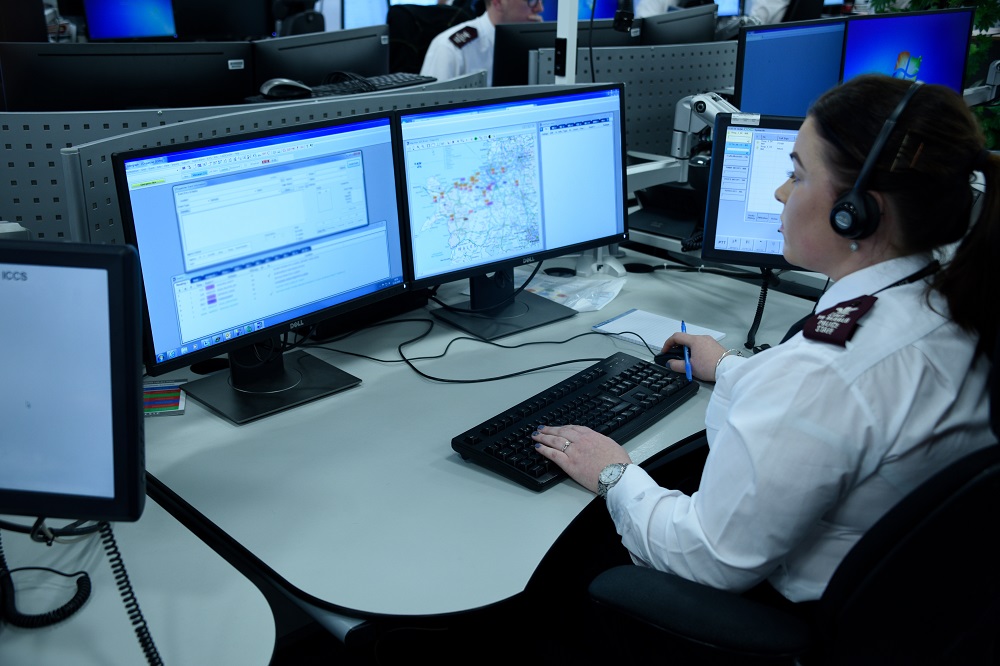Photograph of a police call handler