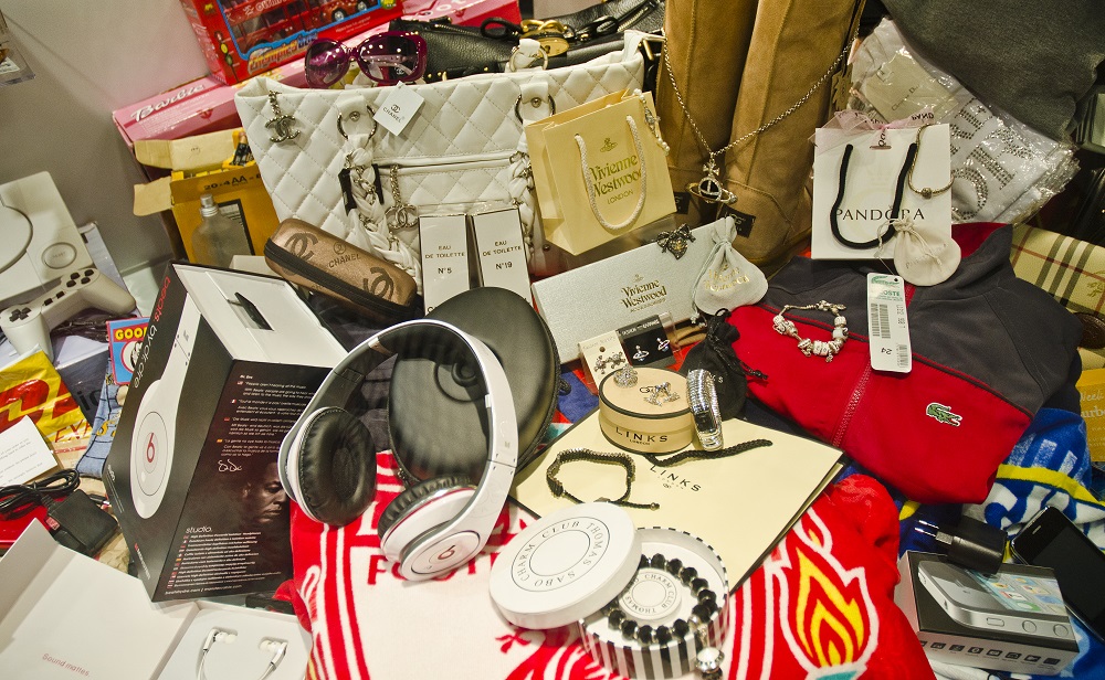 An image showing fake and stolen goods
