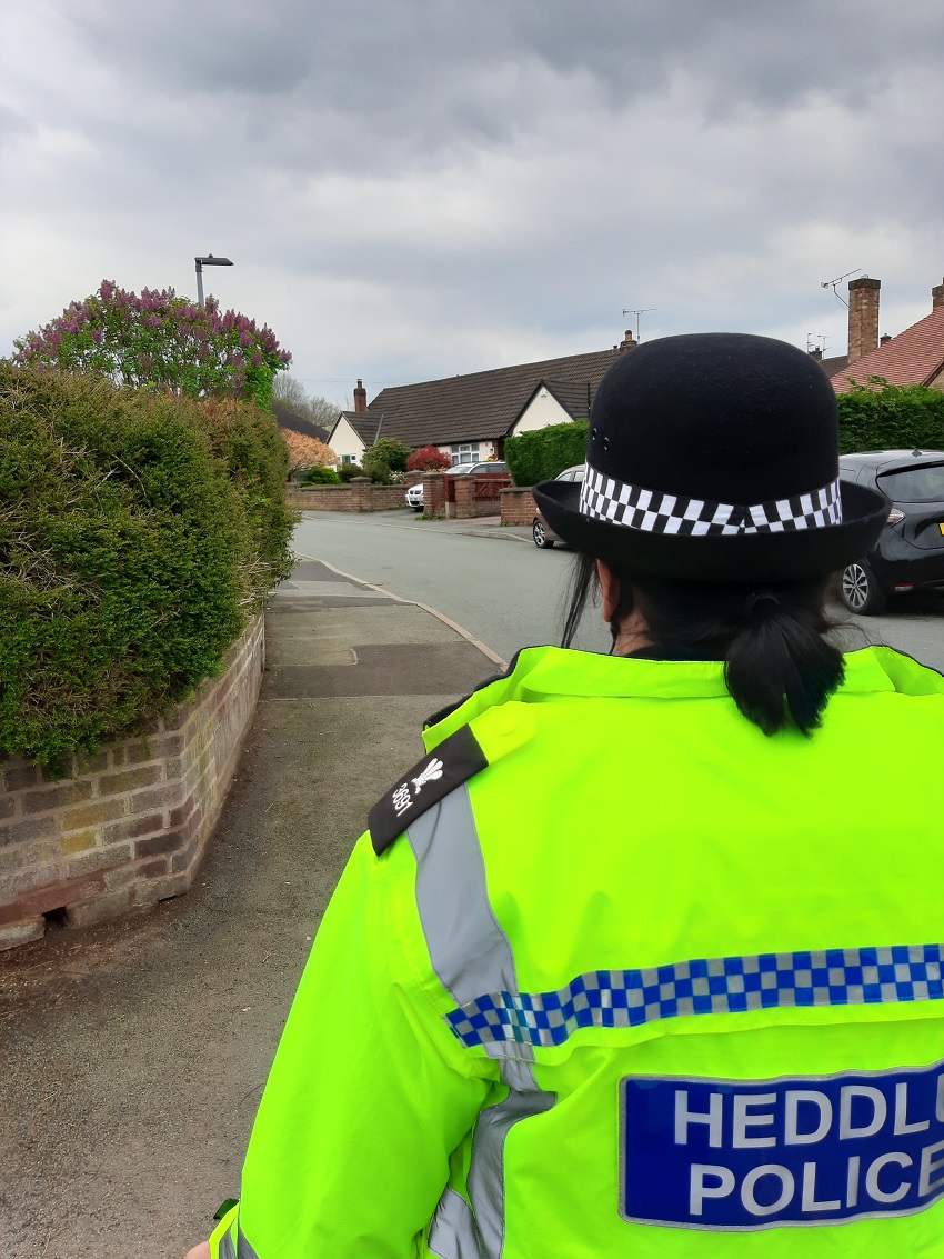 Photograph of an officer on foot patrol