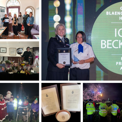 PCSO Iona Beckmann with Chief Constable Amanda Blakeman