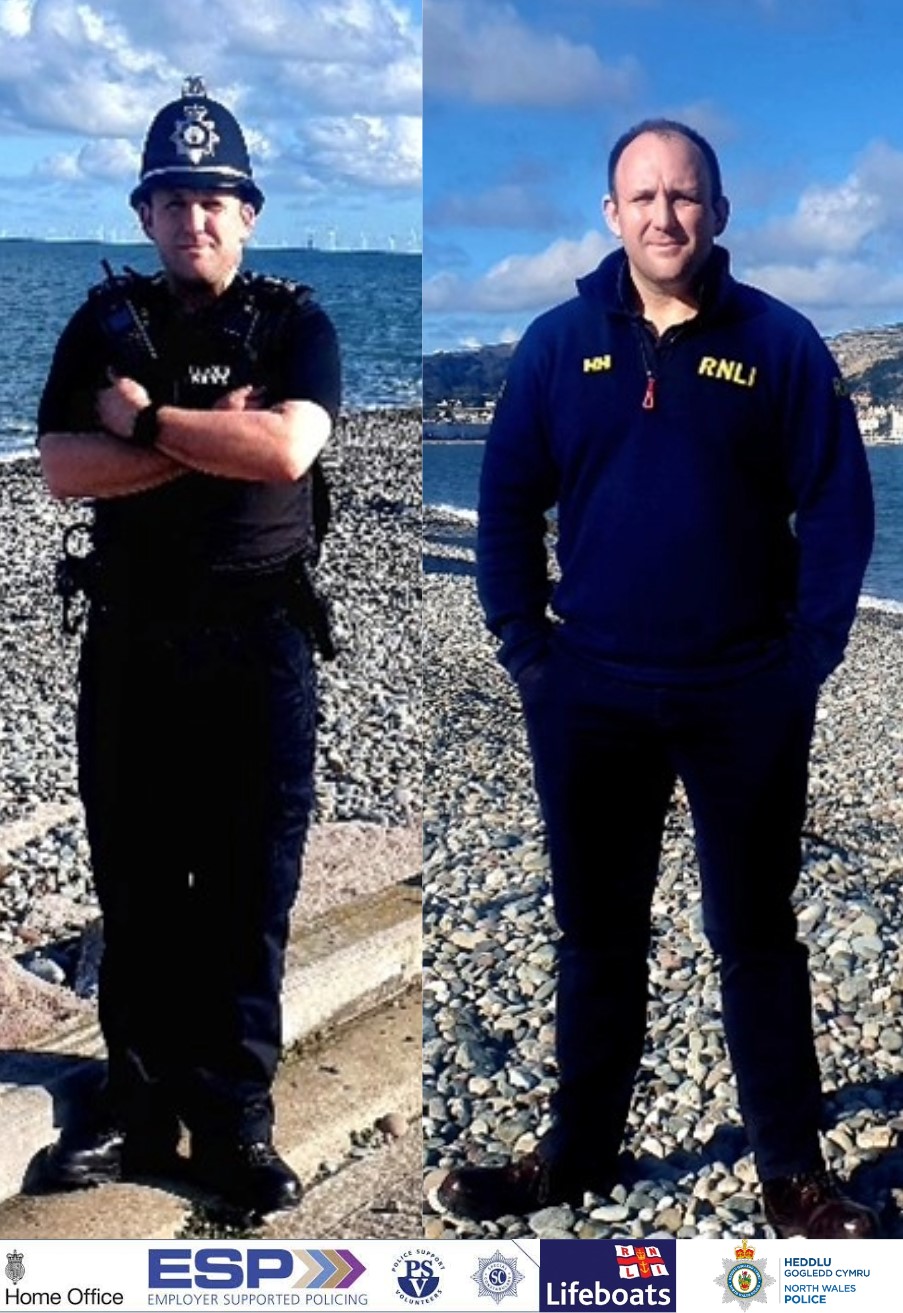 Yr RNLI yn helpu Heddlu Gwirfoddol Gogledd Cymru